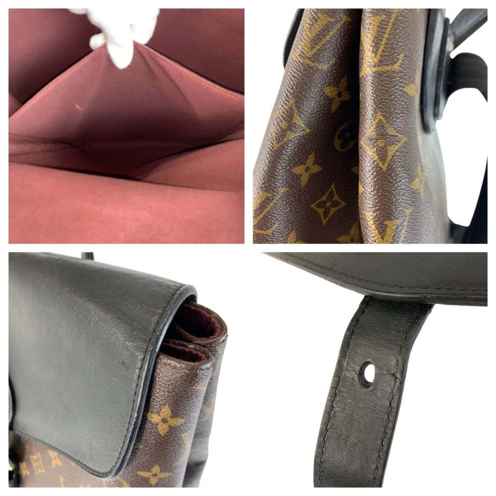 LOUIS VUITTON Black Monogram Leather Backpack - Picture 6 of 10